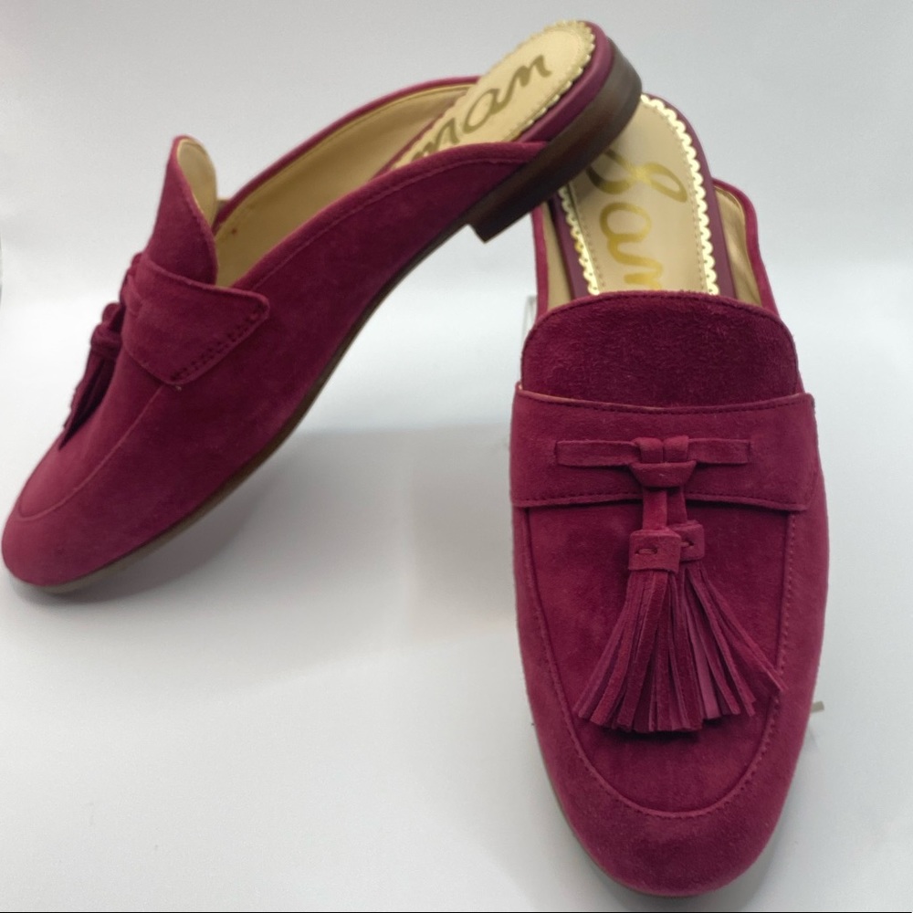 Sam Edelman Maroon Suede Leather Paris Tassel Mule 6